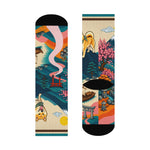 Cherry Blossom 16-Bit Vintage Cushioned Crew Socks
