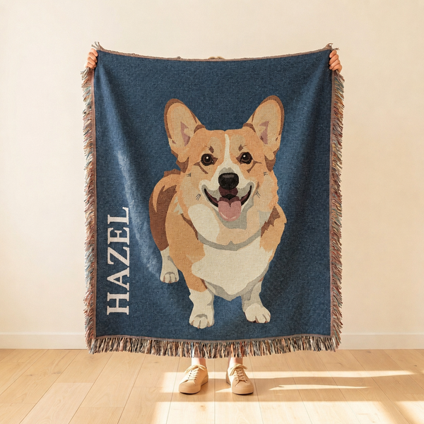 Woven Blanket | Custom Pet Portrait
