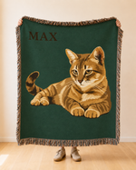 Woven Blanket | Custom Pet Portrait