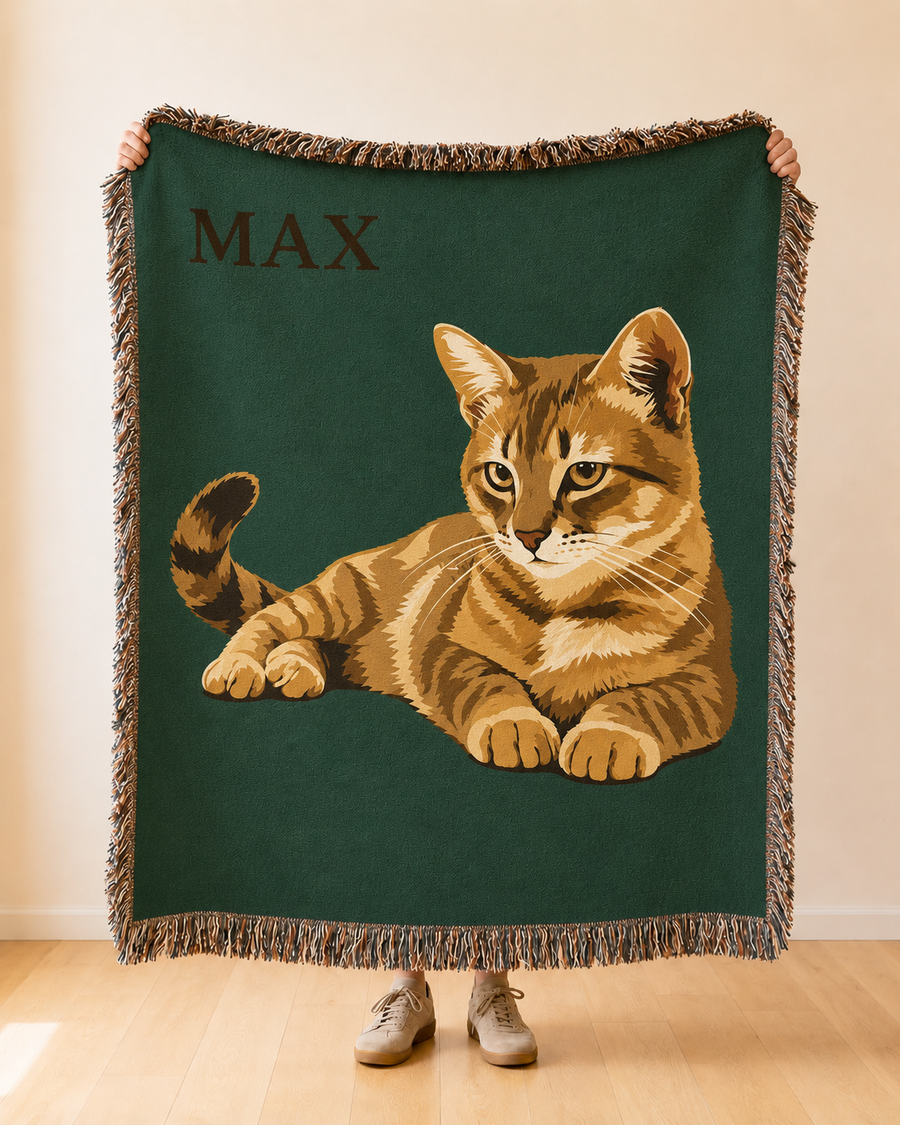 Woven Blanket | Custom Pet Portrait